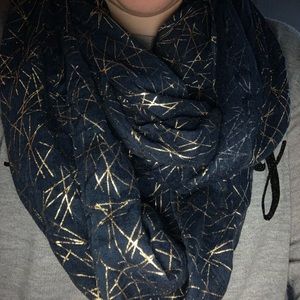Navy Metallic Infinity Scarf